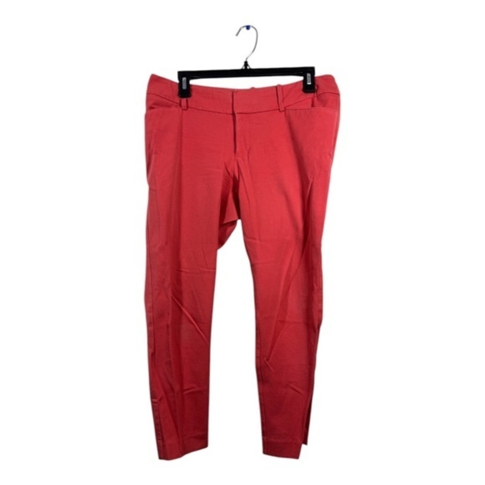 Merona Womens Ankle Pants Size 8 Salmon Preppy Festival Mid Rise 80s Slim Cotton